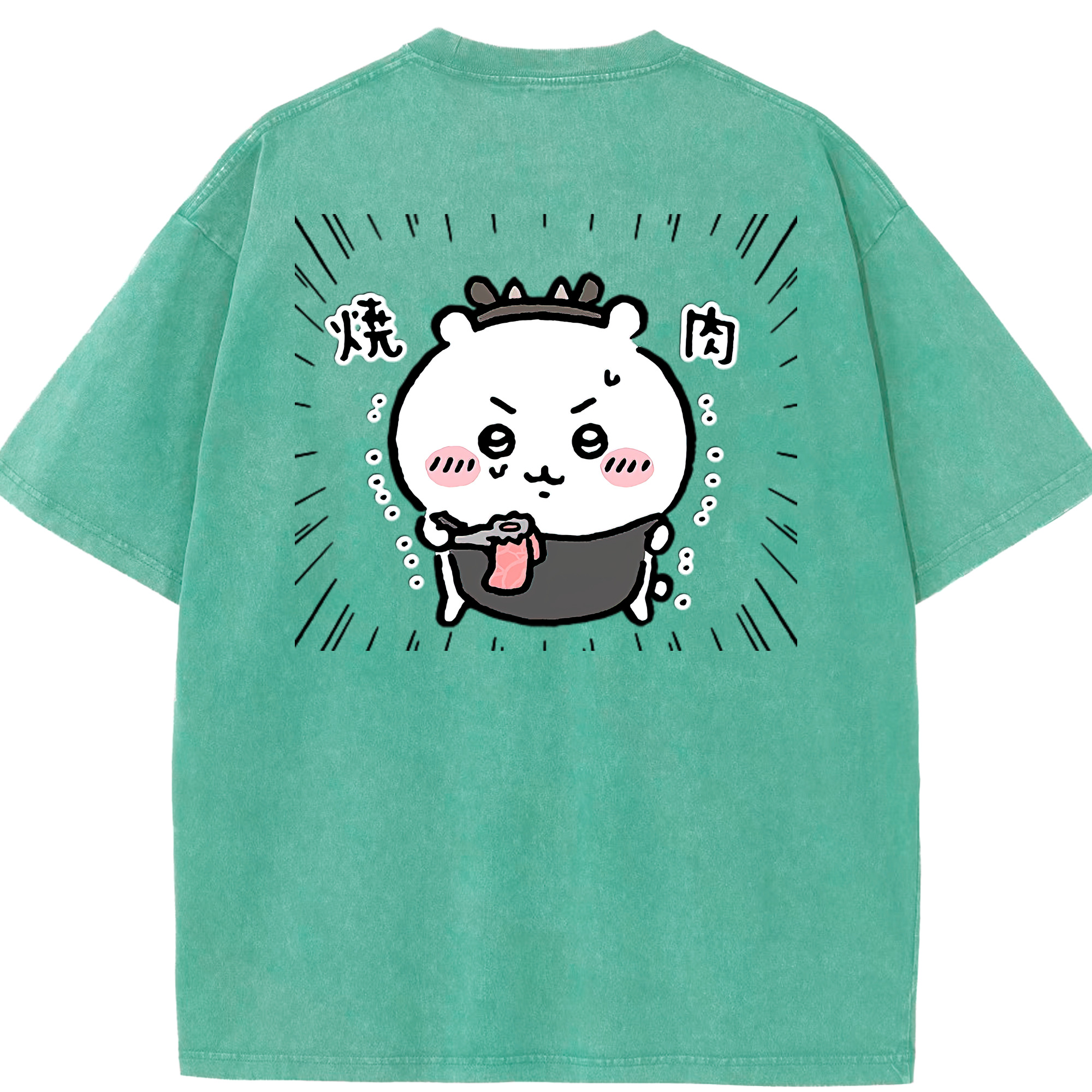 （画像用） ちいかわ ちいかわ Chii-kawa chiikawa 綿100% ヴィンテージ風 半袖Tシャツ（背面プリント）